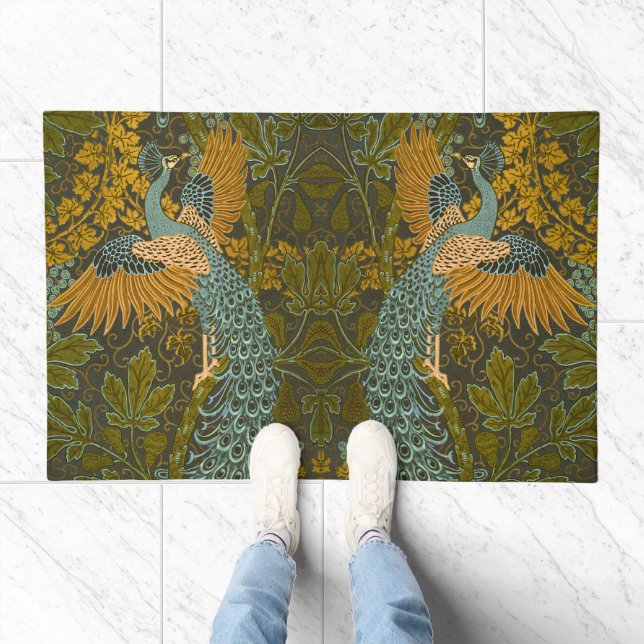 Arts and Crafts Walter Crane Peacock Pattern Doormat (Indoor)