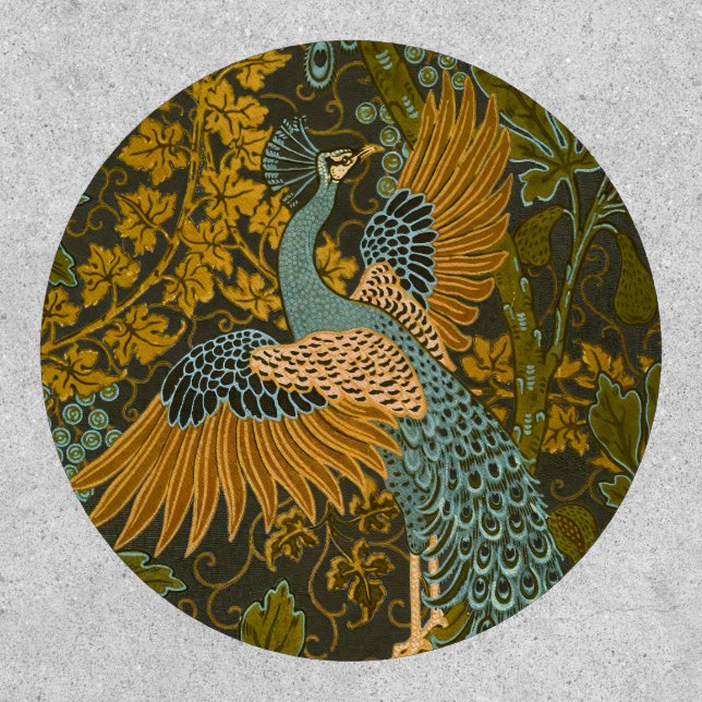 Arts and Crafts Walter Crane Peacock Pattern Patch (Front)