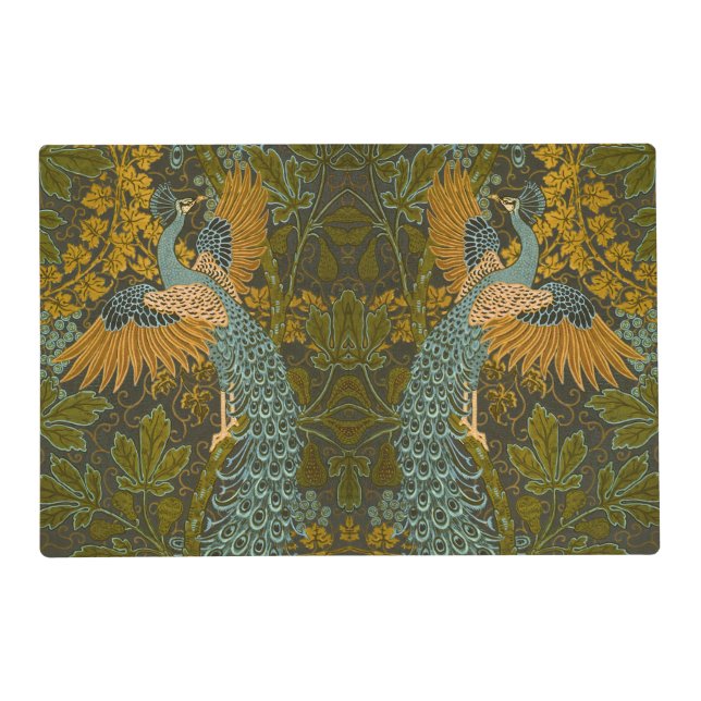 Arts and Crafts Walter Crane Peacock Pattern Placemat (Front)