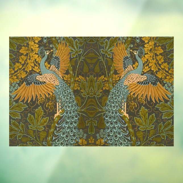 Arts and Crafts Walter Crane Peacock Pattern Window Cling (Sheet 3)