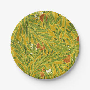 Arts and Crafts Yellow Orange Fruit Floral Art Paper Plates