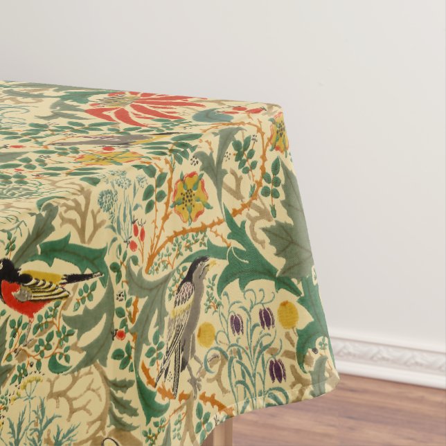Arts & Crafts Birds & Flowers Pattern by Voysey Tablecloth (In Situ)