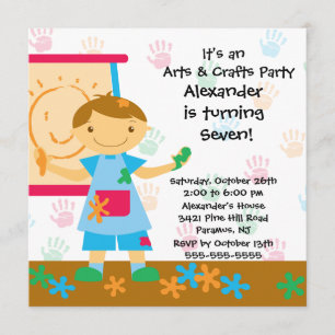 Arts & Crafts Birthday Party Invitation