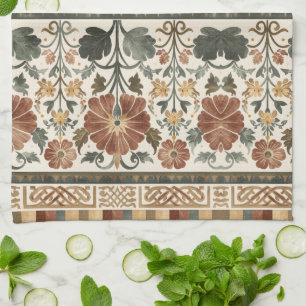 Arts & Crafts Craftsman and Mission frieze floral  Kitchen Towel
