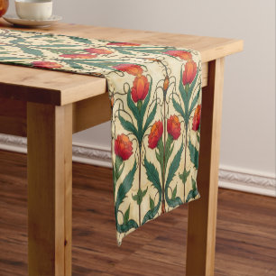 Arts & Crafts Craftsman and Mission frieze floral  Short Table Runner