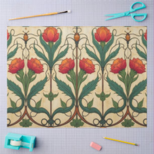 Arts & Crafts Craftsman and Mission frieze floral  Tissue Paper