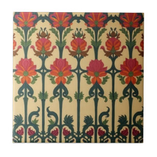 Arts & Crafts Craftsman and Mission Style floral  Ceramic Tile