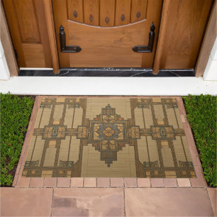 Arts & Crafts Craftsman and Mission Style floral  Doormat