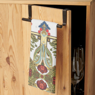 Arts & Crafts Craftsman and Mission Style floral  Kitchen Towel