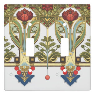 Arts & Crafts Craftsman and Mission Style floral  Light Switch Cover