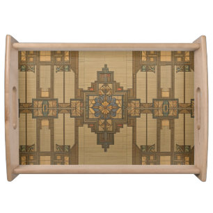 Arts & Crafts Craftsman and Mission Style floral  Serving Tray