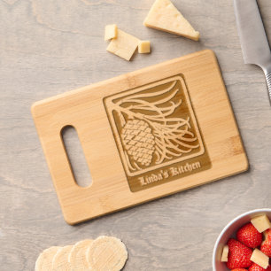 Arts & Crafts, Craftsman, Mission style Pinecone Engraved Cutting Board