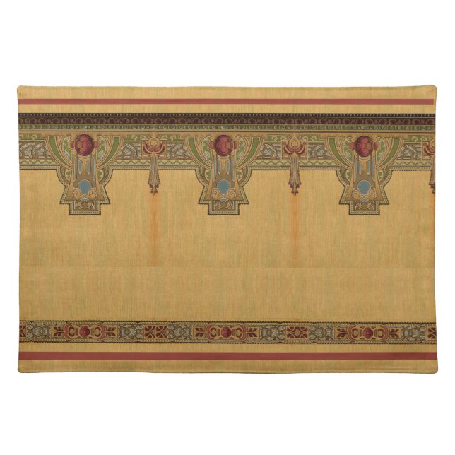 Arts & Crafts, Craftsman, Mission Style Roses Cloth Placemat (Front)