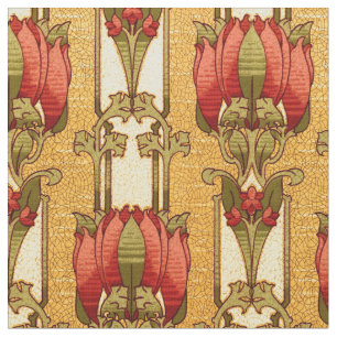 Arts & Crafts, Craftsman or Mission Style Flowers Fabric