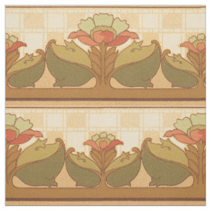 Arts & Crafts, Craftsman or Mission Style Flowers Fabric