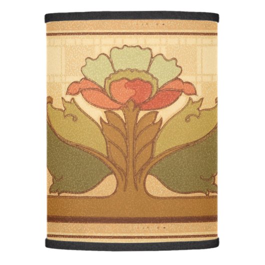 Arts & Crafts, Craftsman or Mission Style Flowers Lamp Shade (Front)