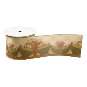 Arts & Crafts, Craftsman or Mission Style Flowers Satin Ribbon