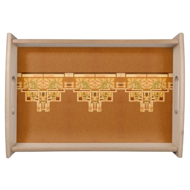 Arts & Crafts, Craftsman or Mission Style Foliage Serving Tray (Front)