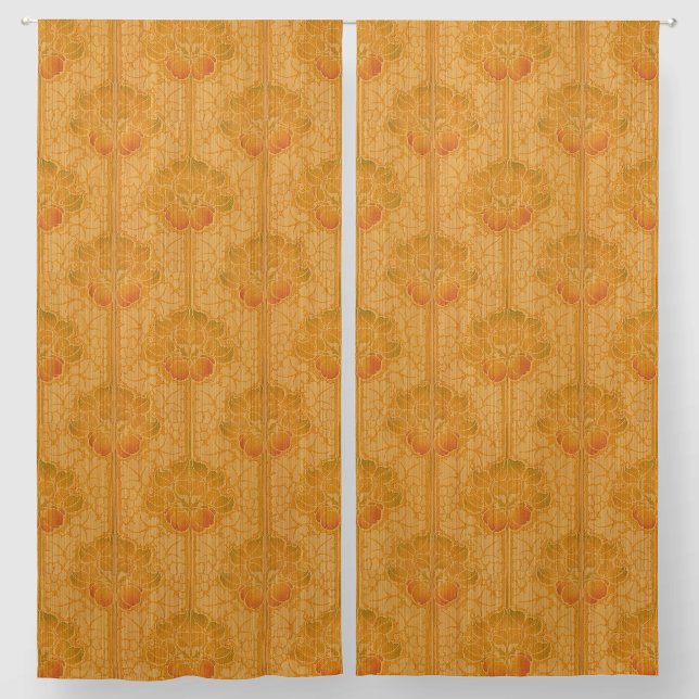 Arts & Crafts, Craftsman or Mission Style Fruit Blackout Curtains (Pair)