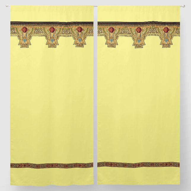 Arts & Crafts, Craftsman or Mission Style Rose Blackout Curtains (Pair)