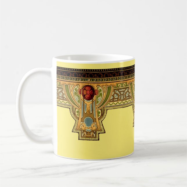 Arts & Crafts, Craftsman or Mission Style Rose Coffee Mug (Left)