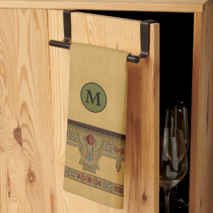 Arts & Crafts, Craftsman or Mission Style Roses Kitchen Towel