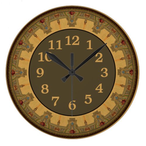 Arts &amp; Crafts, Craftsman or Mission Style Roses Large Clock