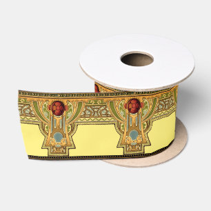 Arts & Crafts, Craftsman or Mission Style Roses Satin Ribbon