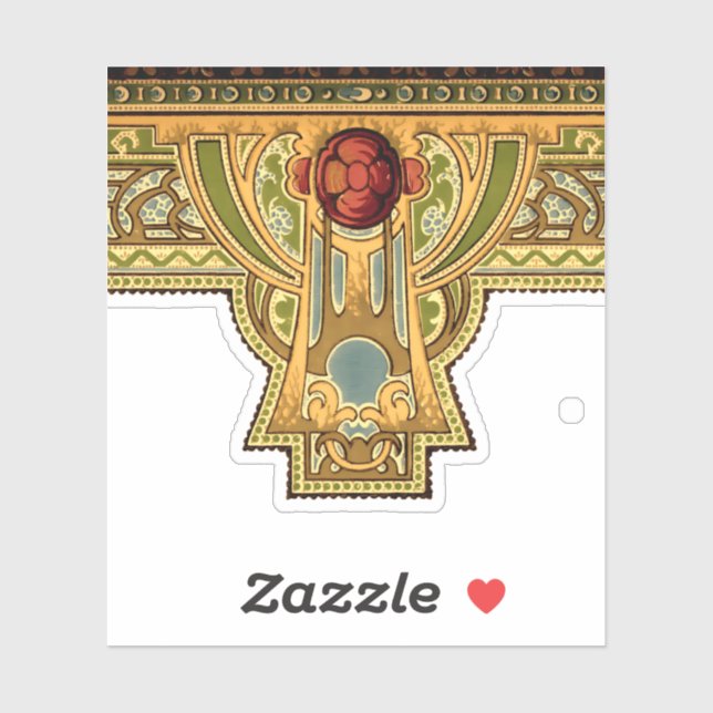 Arts & Crafts, Craftsman or Mission Style Roses Sticker (Sheet)