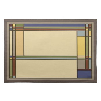 Arts & Crafts Fall Geometric Colors Cloth Placemat by RantingCentaur at Zazzle