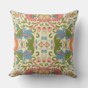 Arts & Crafts Floral Colorful Vintage Pattern Throw Pillow
