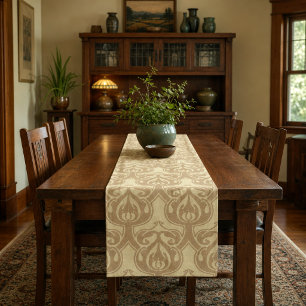 Arts & Crafts Foliage Pattern Customizable Colors Short Table Runner