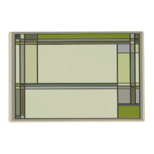 Arts & Crafts Geometric Pattern in Muted Greens Placemat