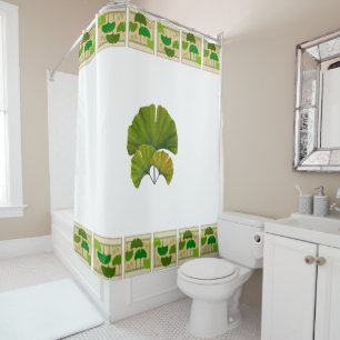 Arts & Crafts Ginkgo Design Shower Curtain