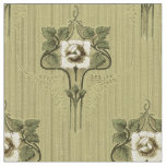 Arts &amp; Crafts, Mission Style White Floral Pattern Fabric