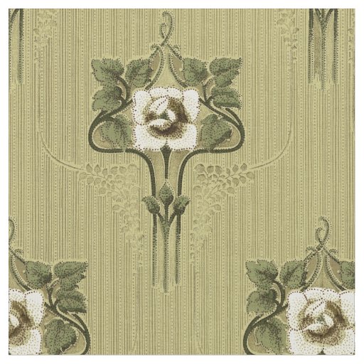 Arts & Crafts, Mission Style White Floral Pattern Fabric