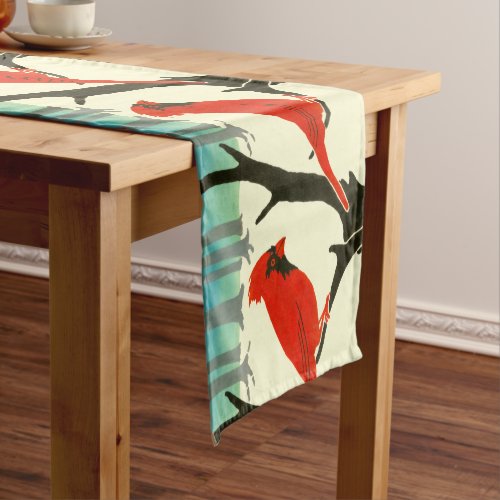 Arts  Crafts or Craftsman 1907 Red Cardinal Bird Short Table Runner