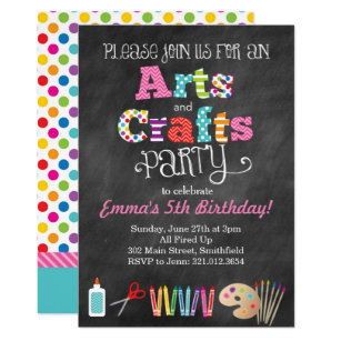 craft party invitations zazzle craft party invitation