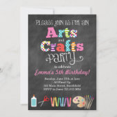 Arts & Crafts Party Chalkboard Style Invitation (Front)