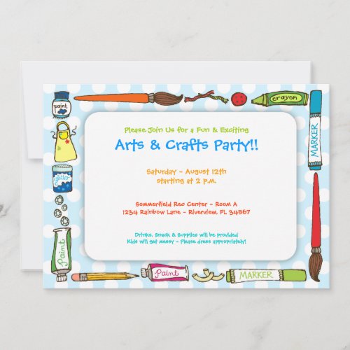 Arts &amp; Crafts Party Invitation