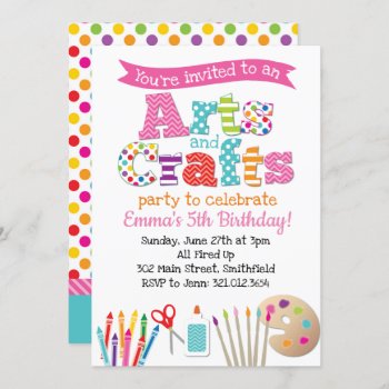 Arts & Crafts Party Invitation by modernmaryella at Zazzle