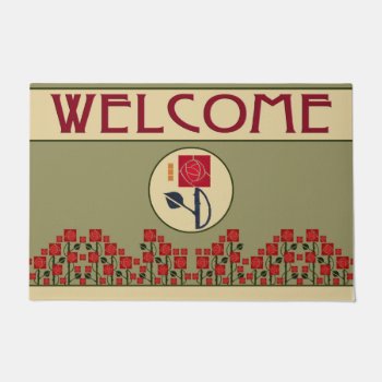 Arts & Crafts Rose Garden In The Mission Style Doormat by RantingCentaur at Zazzle