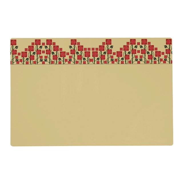 Arts & Crafts Rose Garden  Placemat (Back)