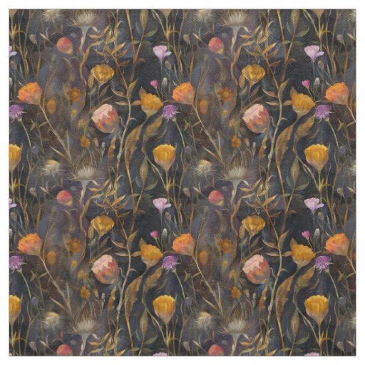 Arts crafts Scottish Thistle and wild flowers Fabric