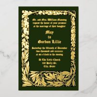 Arts & Crafts Style Acorns & Oak Leaves Border