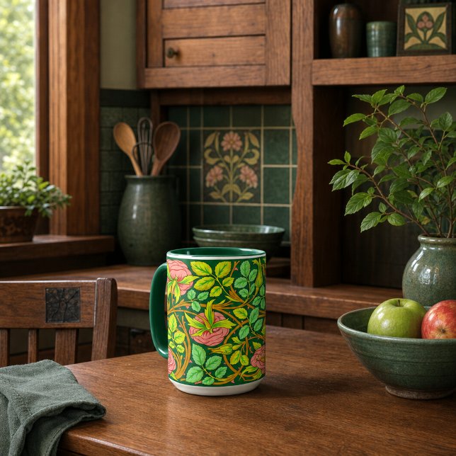 Arts & Crafts Style Rose Vines Frieze Pattern Mug (Creator Uploaded)