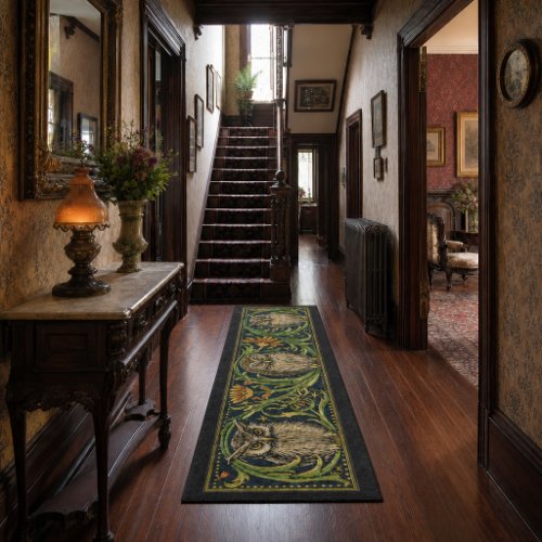Arts & Crafts Style Three Owls Frieze Runner