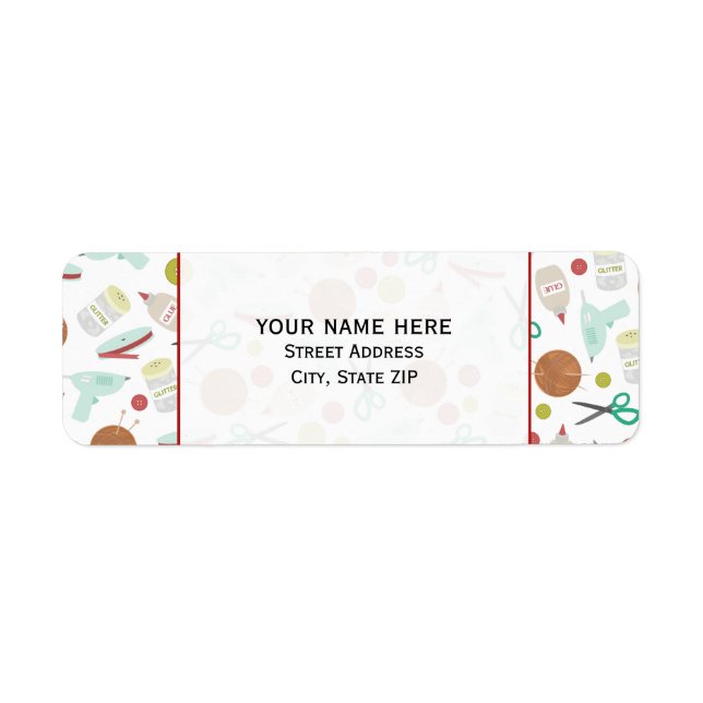 Arts & Crafts Themed Address Label (Front)