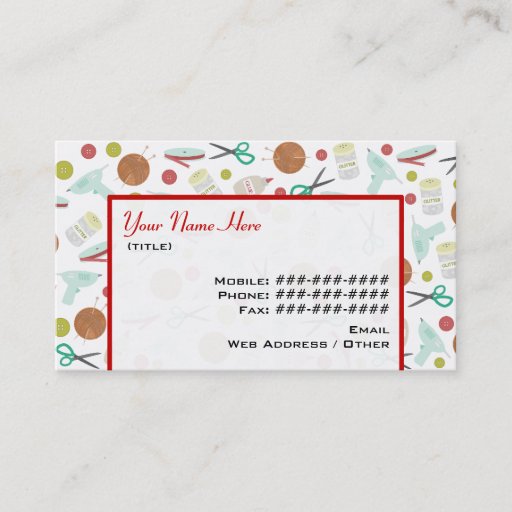 Customizable Arts &amp; Crafts Themed Business Card