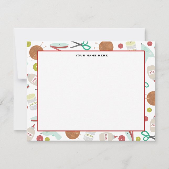 Arts & Crafts Themed Flat Notecards (Front)